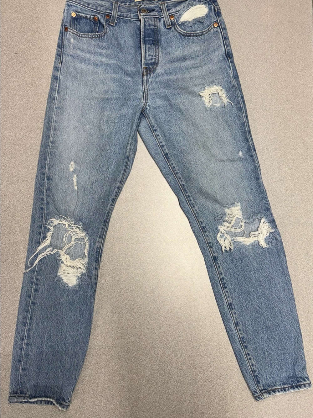 Levi's Light Blue Distressed Wedgie Jeans